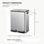Poubelle de cuisine en acier inoxydable argenté à double compartiment de 16 gallons avec couvercles à fermeture douce-135273361
