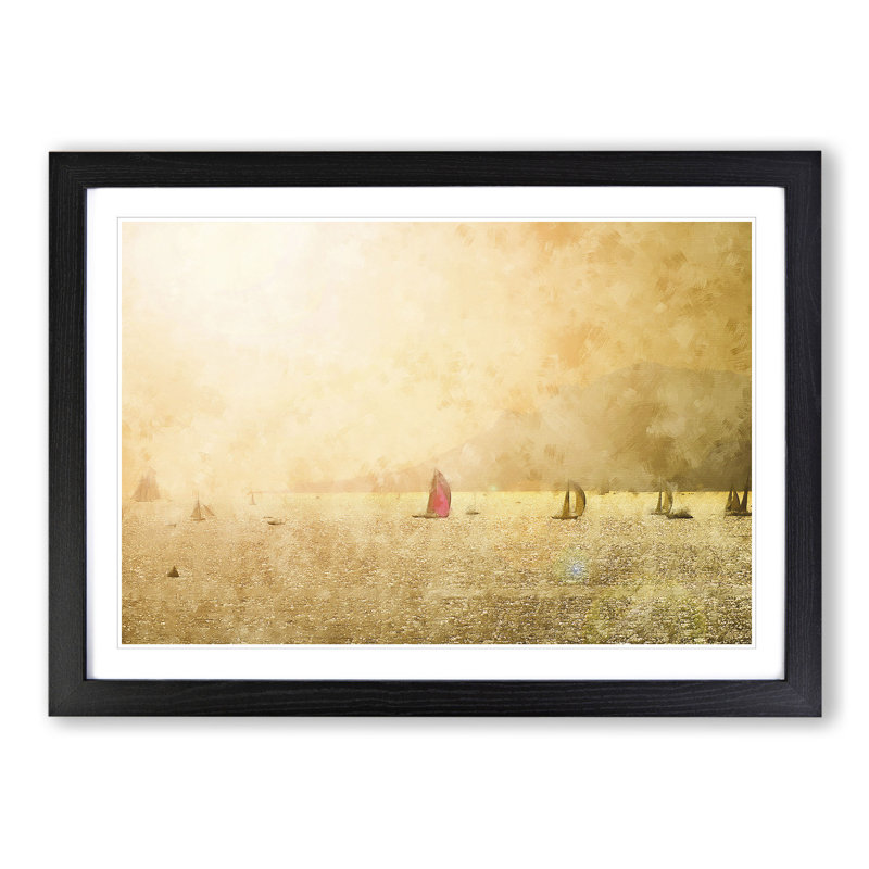 Sailing Boats - Picture Frame Graphic Art, Black Framed, 48cm H x 65cm W x 2cm D
