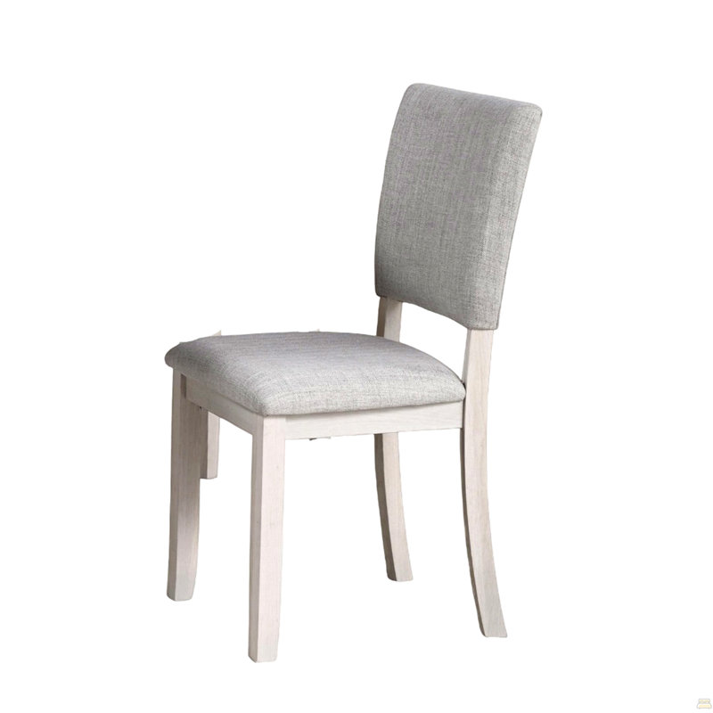 Siège et dossier rembourrés de la chaise d'appoint 4 pièces, Gris, Blanc