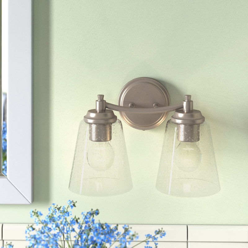 Damarye 2 - Light Dimmable Vanity Light, Clear Seeded, Brushed Polished Nickel