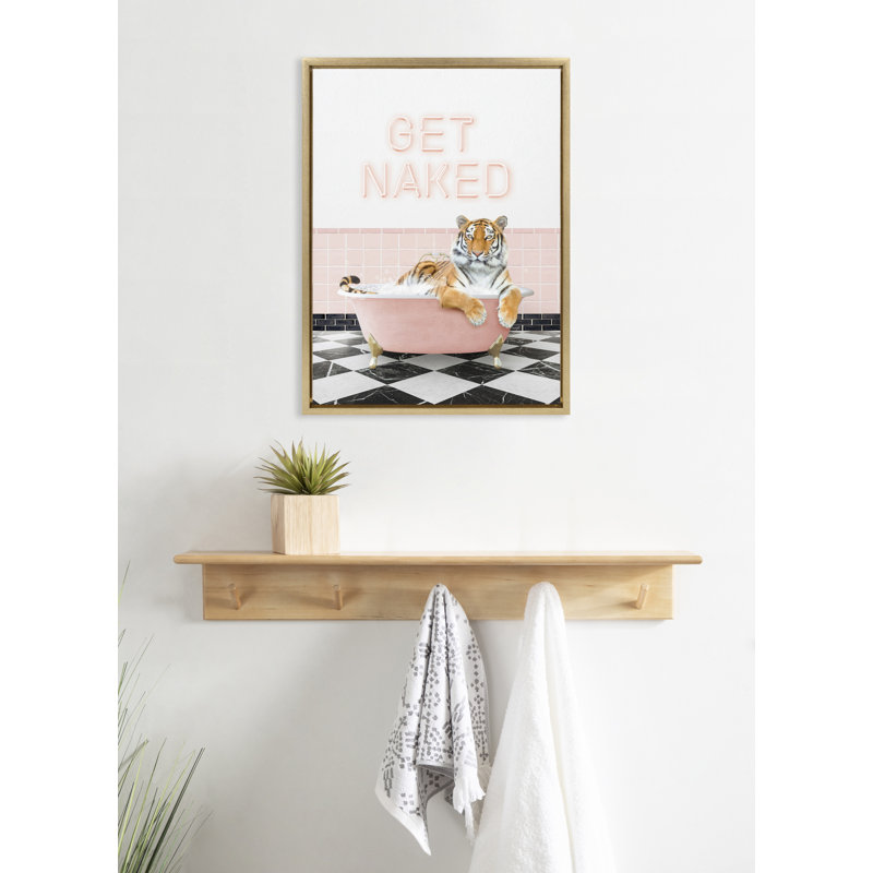 Impression sur toile encadrée, "Le tigre se fait nu" par Amy Peterson