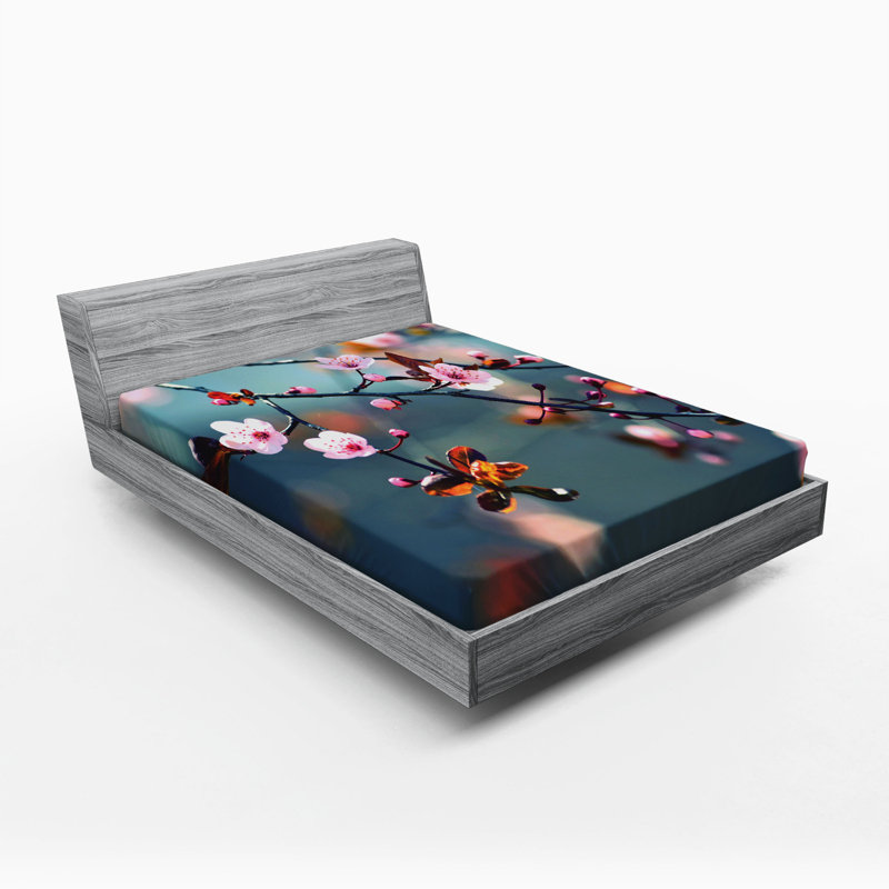 Microfiber Floral Fitted Sheet, Full Fitted Sheet