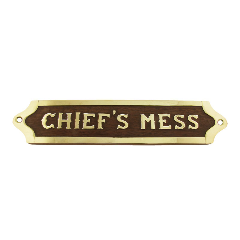 Chiefs Mess Brass Door Sign Maritime Ships Plaque