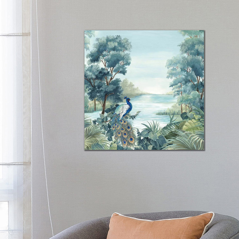 Peafowl by Eva Watts - Painting on Canvas, Wrapped Canvas, 66.04cm H x 66.04cm W x 3.81cm D