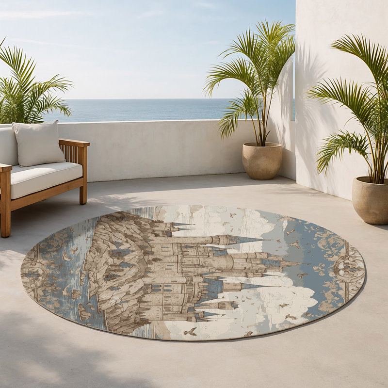 Noble Ascent Indoor And Outdoor Area Rug, Round 5'