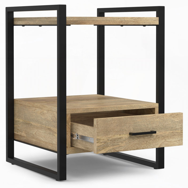 Table de chevet au naturel raffiné