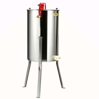 Manual Honey Extractor, 2/4 Frames Honey Spinner Extractor, Stainless Steel Beekeeping Extraction, Honeycomb Drum Spinner With Lid, Apiary Centrifuge Equipment With Height Adjustable Stand