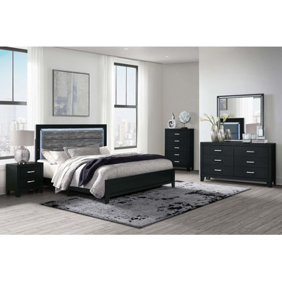 5 Pc Bedroom Set With Led
