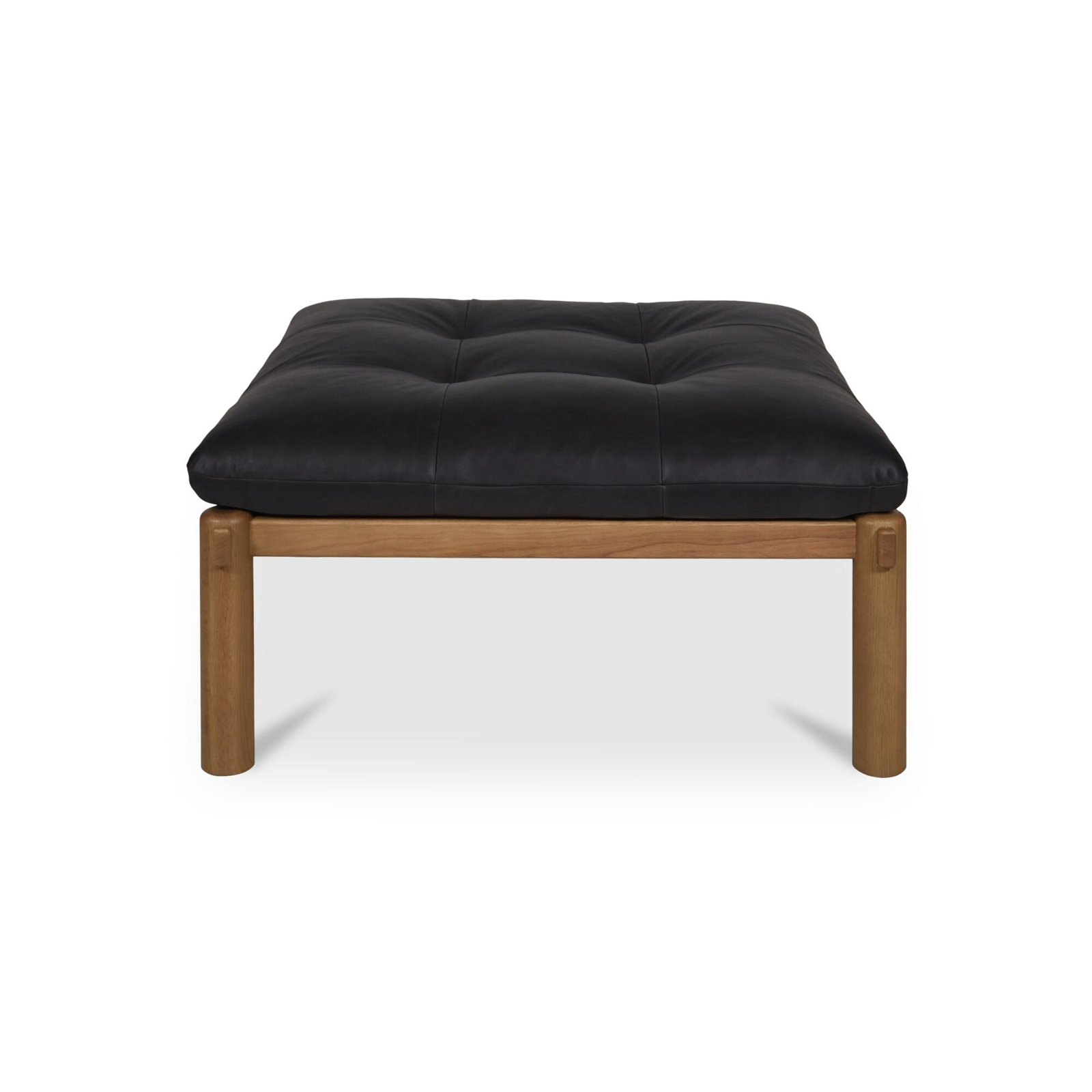TYSON 37" Genuine Leather Ottoman, Black