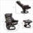 Recliners with 10 Vibration Points, 360° Swivel, Ottoman &amp; Remote | Walnut Brown | Faux Leather