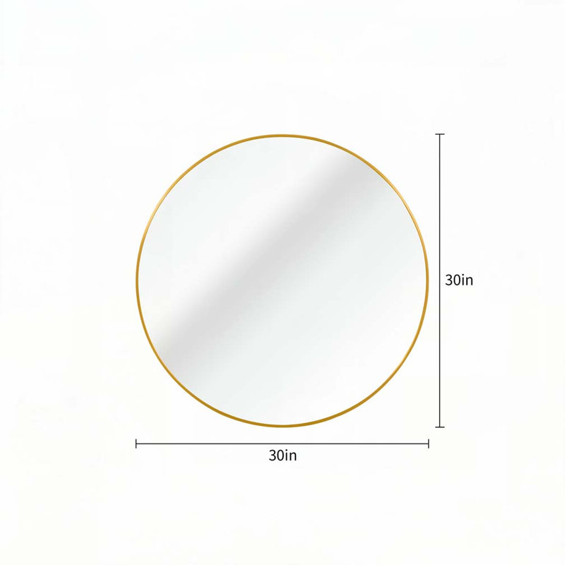 Miroir mural pour salle de bain, Doré, 30 po x 30 po