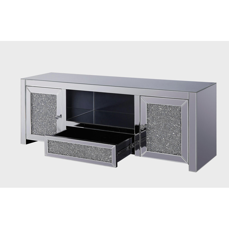 Meuble télé avec miroirs et faux diamants