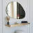 Stunning Abstract Wall Mirror, Gold Finish, 35.4 x 23.6 inches | 100% Melamine Coated Particle Board, Thickness: 0.71 inches | Horizontally & Vertically Adjustable, Perfect for Modern Home Decor & Elegant Touch