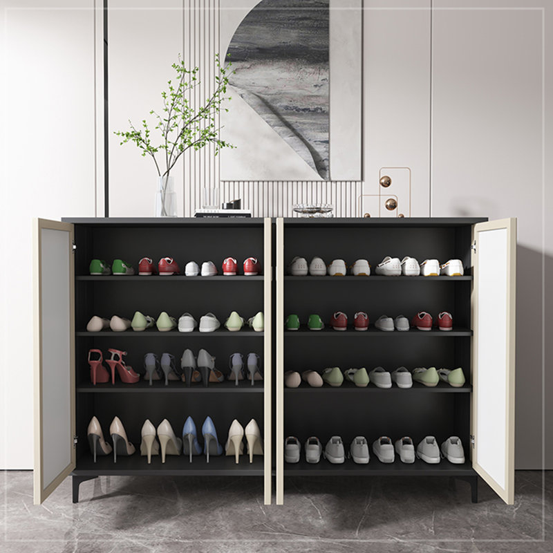 Beige Metal Shoe Storage