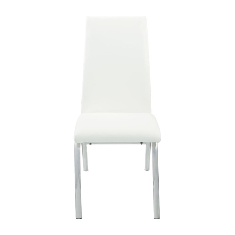 2 chaises de salle à manger contemporaines - revêtement blanc et pieds, siège élégant de 37,13 pouces de côté
