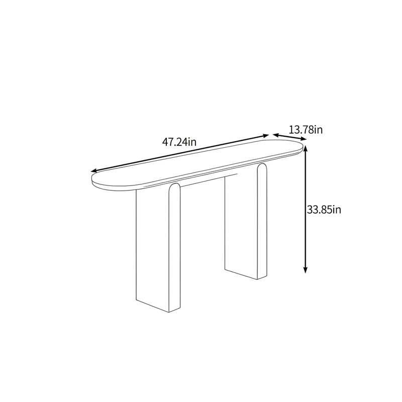 Console lisse et simple, H 33,46 po x l 47,24 po x P 13,78 po, Noir