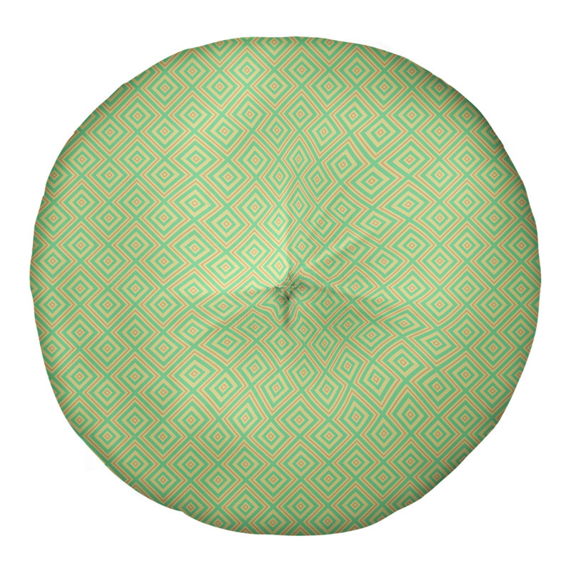 Oreiller de sol Katelyn Elizabeth, 26 po x 26 po, Vert / Orange