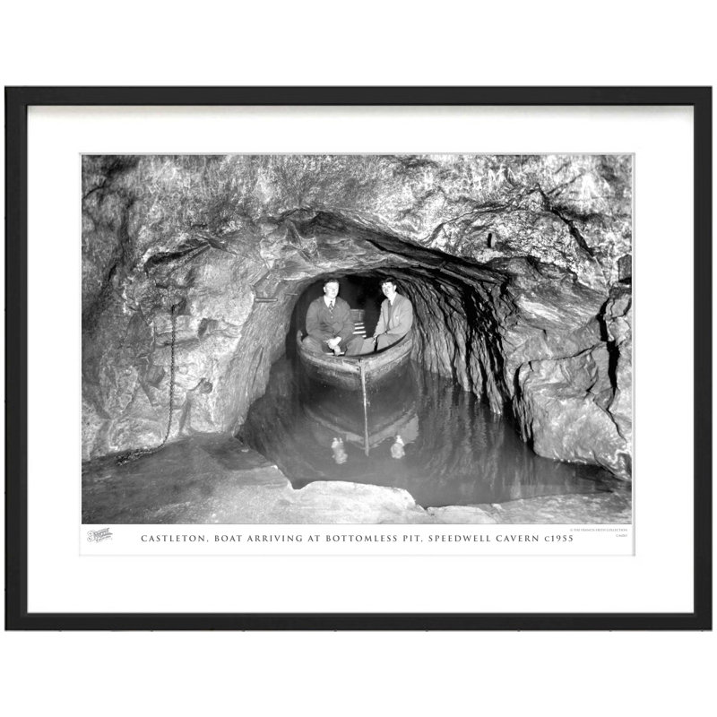Castleton, Boat Arriving At Bottomless Pit, Speedwell Cavern C1955 - Single Picture Frame Print, 60cm H x 80cm W x 2.3cm D
