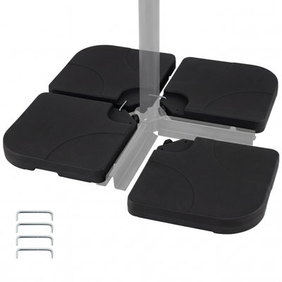  Ensemble de 4 plaques de poids carrées remplies d'eau ou de sable 4 lb avec goupilles de verrouillage