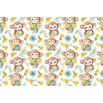 Monkey Animal Brown Organic Microfiber - Piece