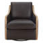 Fauteuil d'appoint pivotant en cuir Grayton-108739215