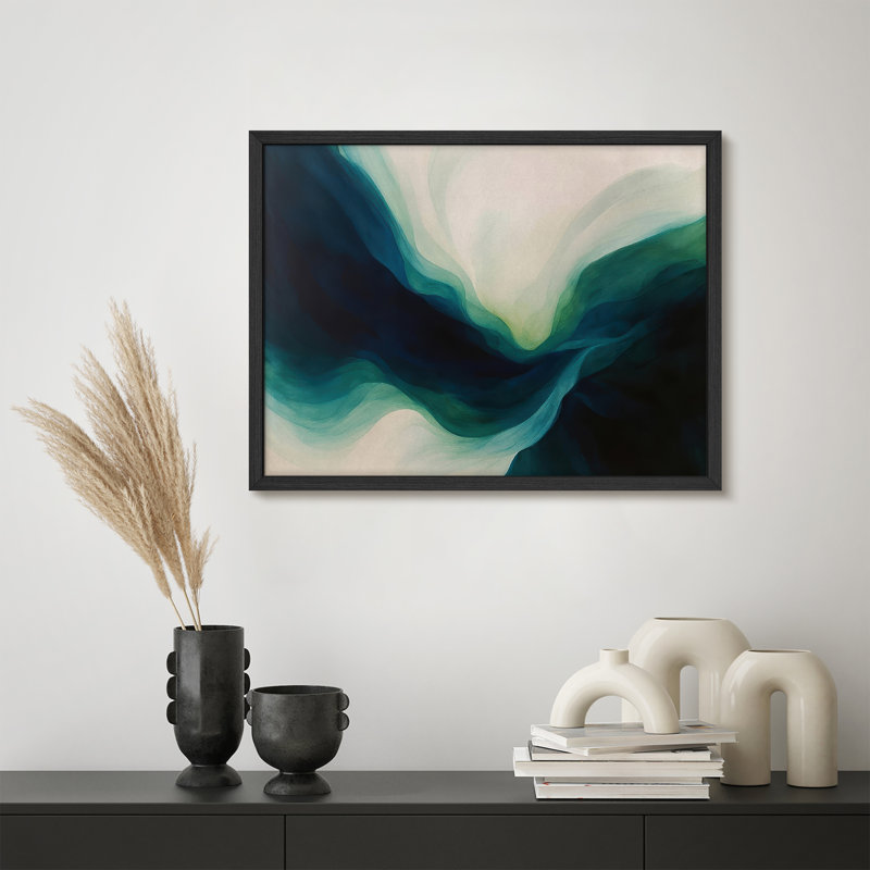 Reproduction d'art encadrée abstraite pour décoration intérieure moderne - 11 po x 14 po, H 11 po x l 14 po, Noir