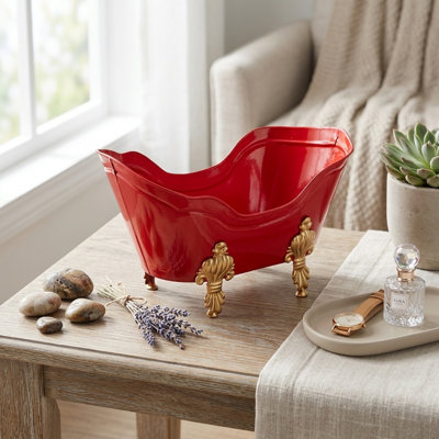 Mini décoration de baignoire de Noël 10 po Eirlys - Rouge