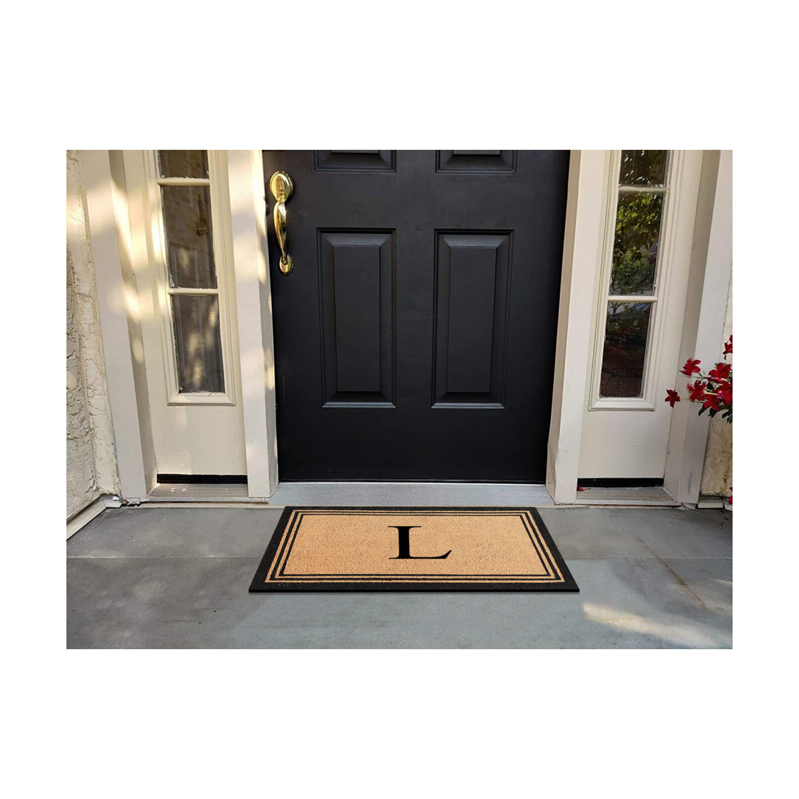 DeHond Pure Natural Coir Non-Slip Outdoor Door Mat, 18" X 30", L
