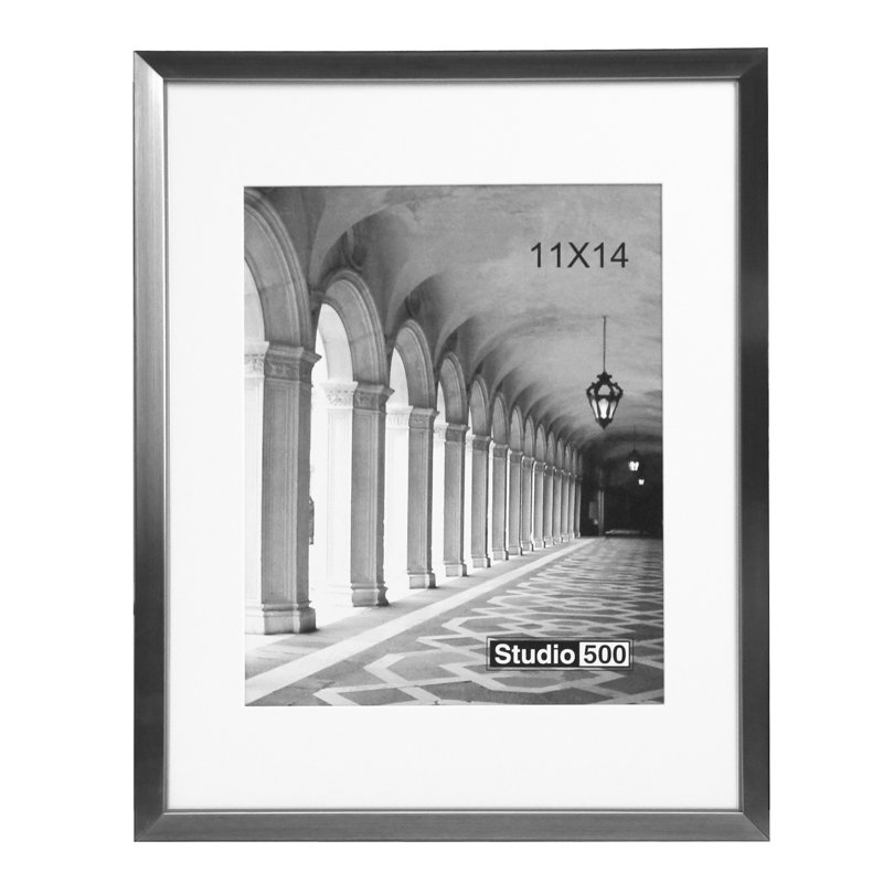 Beveled Picture Frame with Mat, Light Gun