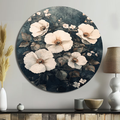 Kaiona - Poppies Round Metal Wall Art