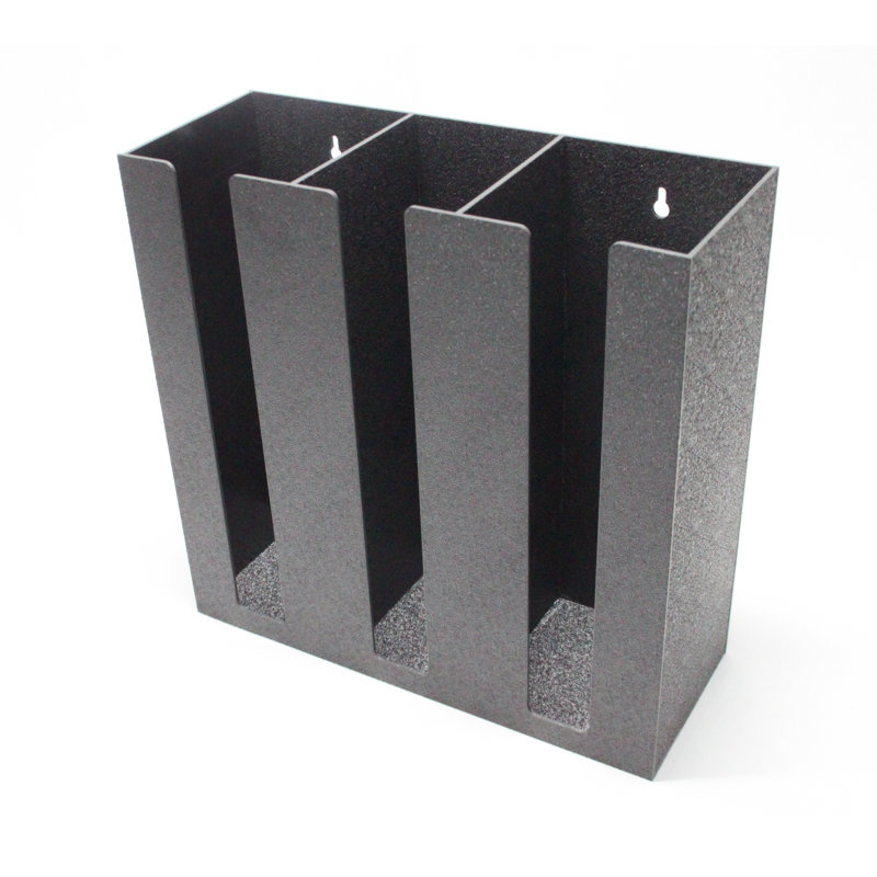 Organisateur de cuvettes, 3 compartiments, plateau de table ou fixation murale - noir