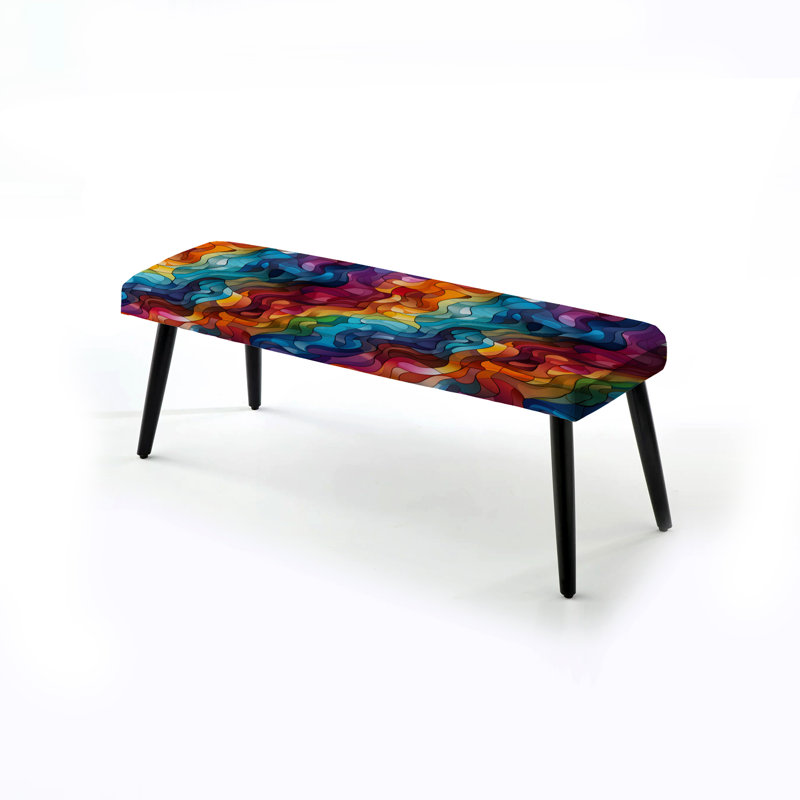 Poupart - Pupart psychédélique - Banc noir rembourré abstrait