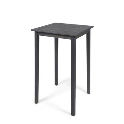 Outdoor Minimalist Acacia Wood Square Bar Table - Teak Finish(Only Including Table)