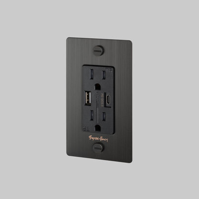 1G Combination Duplex Outlet And USB-A + C Charger / With Logo