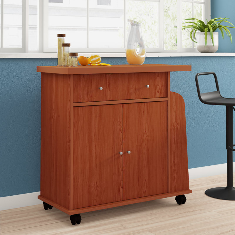 Kamal Wood Kitchen Cart, Cherry