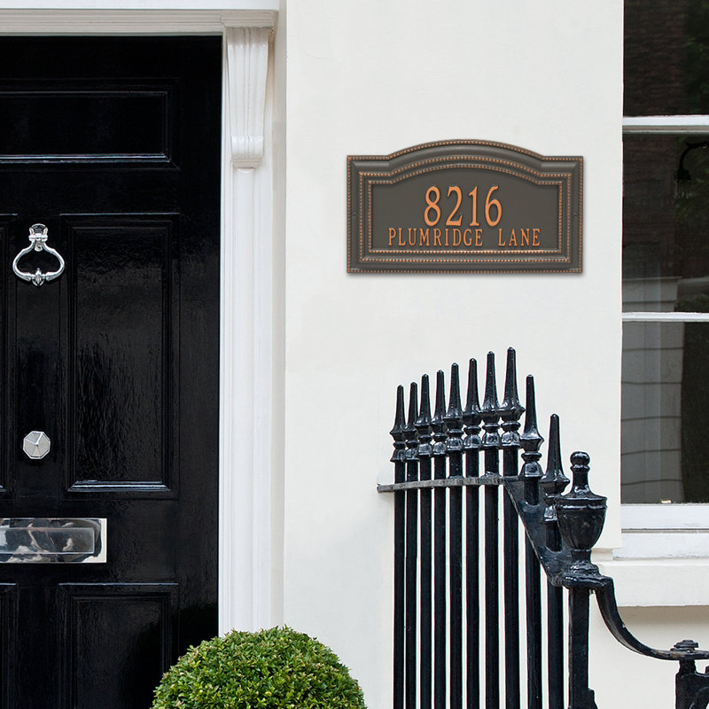 Signature Series 2-Line Wall Address Plaque, Forged Copper, Copper, Yes