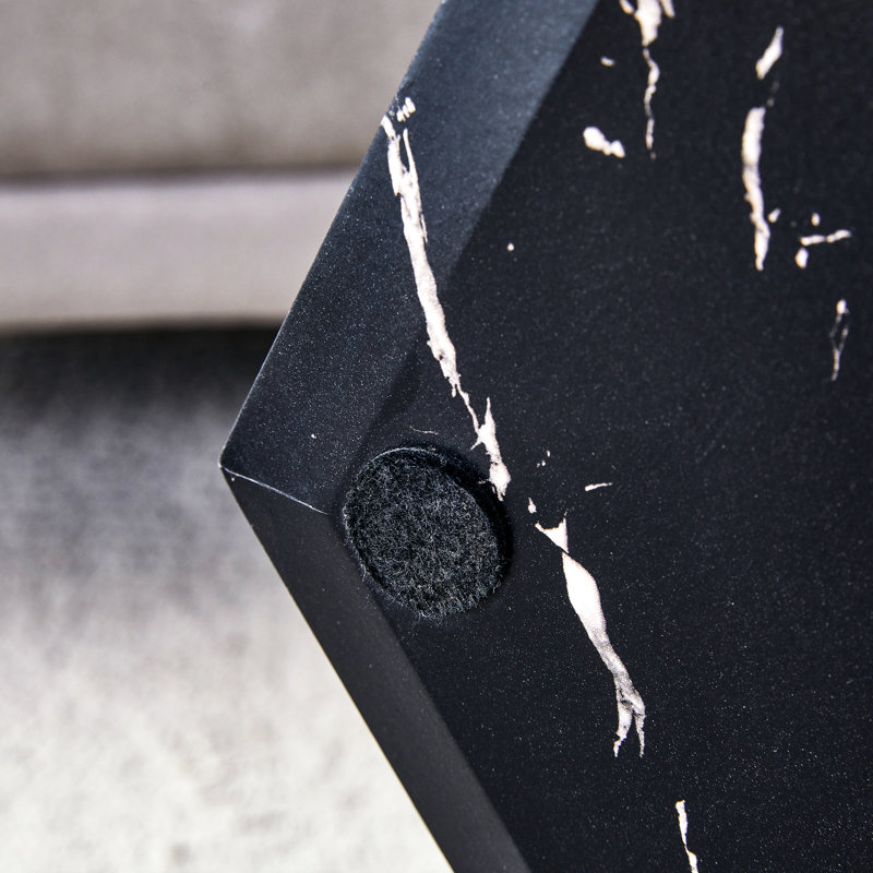 Table basse hexagonale, Noir, noir, noir, noir, H 14 po x L 25 po x l 21,6 po