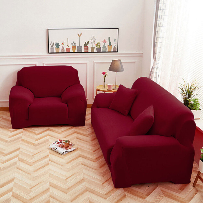 Housse pour canapé extensible 3 places, Bourgogne, H 45 po x l 72 po x P 30 po
