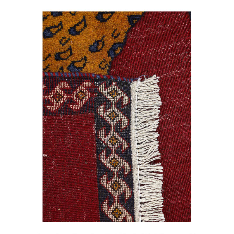 Tapis rouge Shiraz noué à la main rouge 2 pi 1 po x 2 pi 5 po