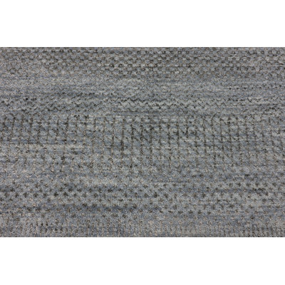Hand-Knotted High-Quality Dark Gray Runner