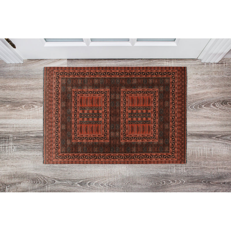 Laurel Amaya Machine Woven Polyester No Pattern Area Rug in Red, Rectangle 2'2" x 3'