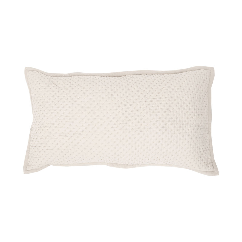 Paredes White/Tan 100% Cotton Piece Sham, Alabaster, King