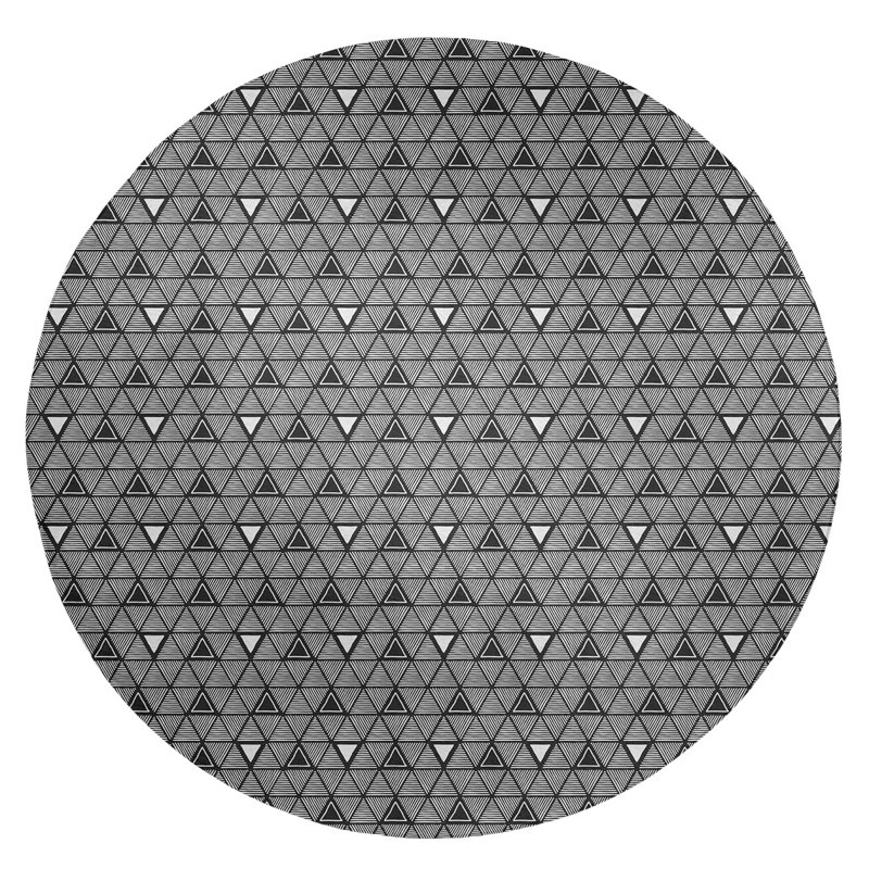 Chenille Geometric Indoor Rug, Round 5'