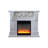 White Solid Wood Electric Fireplace-379263913