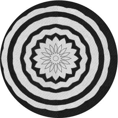 Tissé à la machine à la machine à motif floral en laine et polyester noir/gris Tapis décoratif