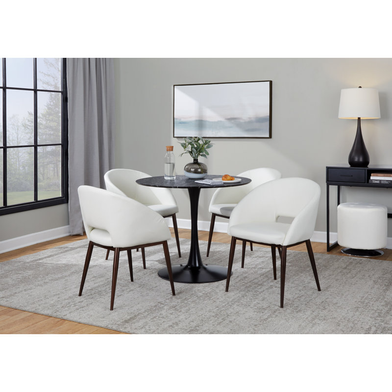 Chaise Renee en similicuir blanc par LumiSource