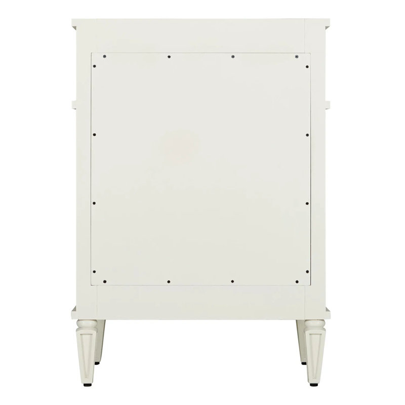 24" Soft White Mahogany Bathroom Vanity with Carrara Marble Top