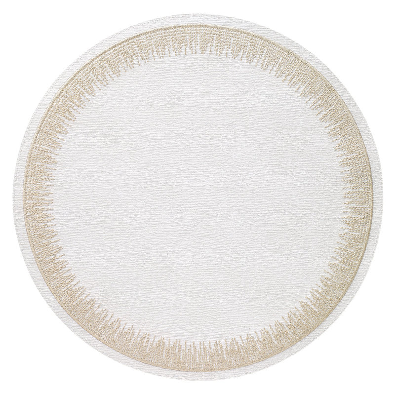 Flare Vinyl Placemats, White/Champagne