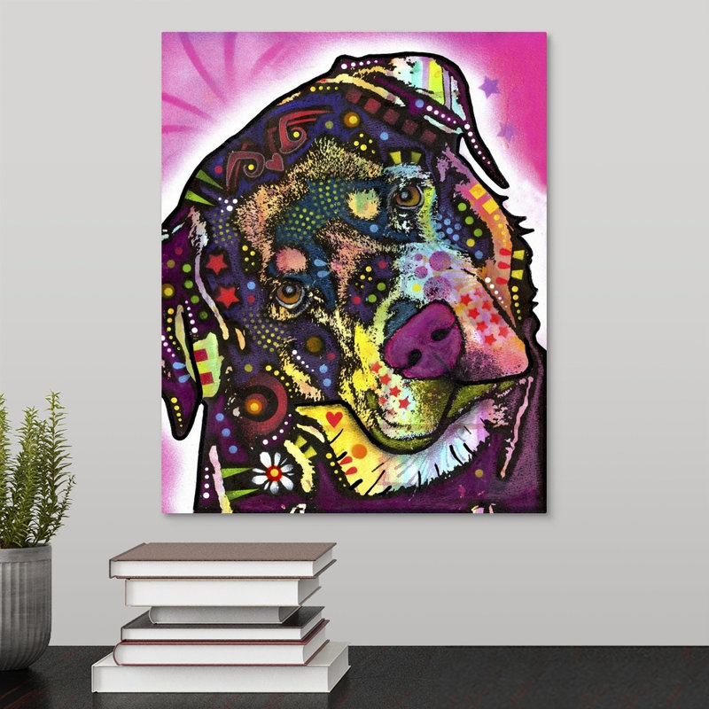 " Rottie " by Dean Russo, Canvas, 48" H x 38" W x 1.5" D