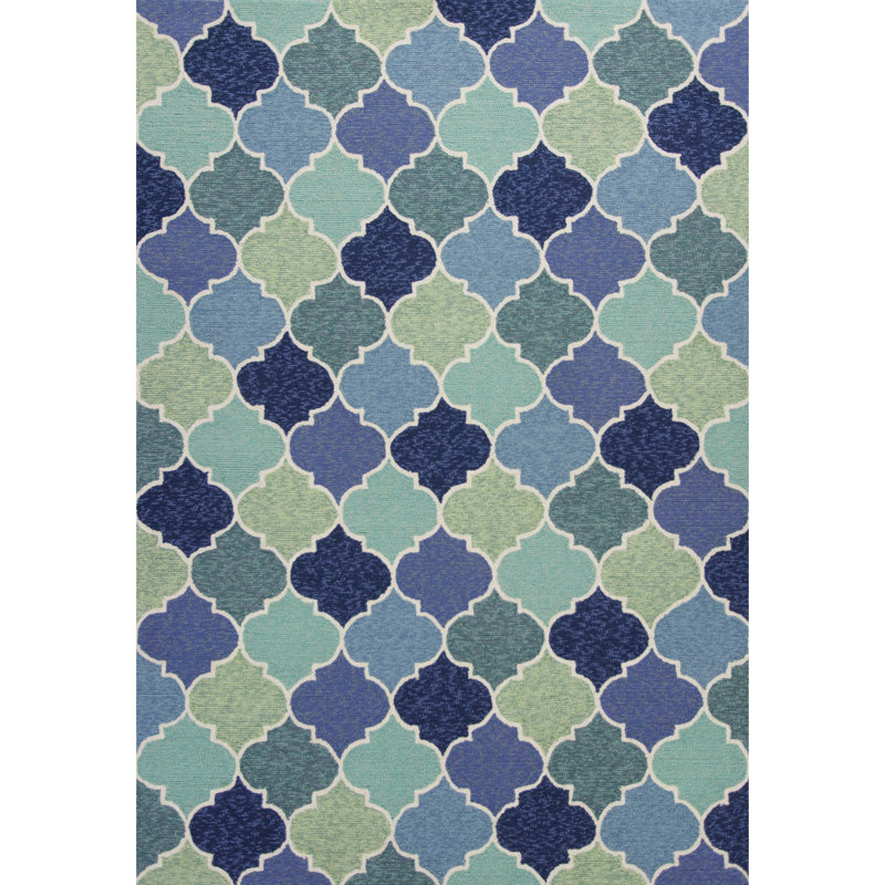 Tapis bleu touffeté à la main, Rectangle 7 pi 6 po x 9 pi 6 po